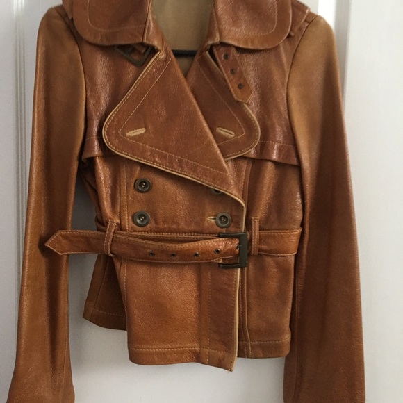 Unique Bebe genuine leather jacket cognac size extra small - Picture 2 of 11